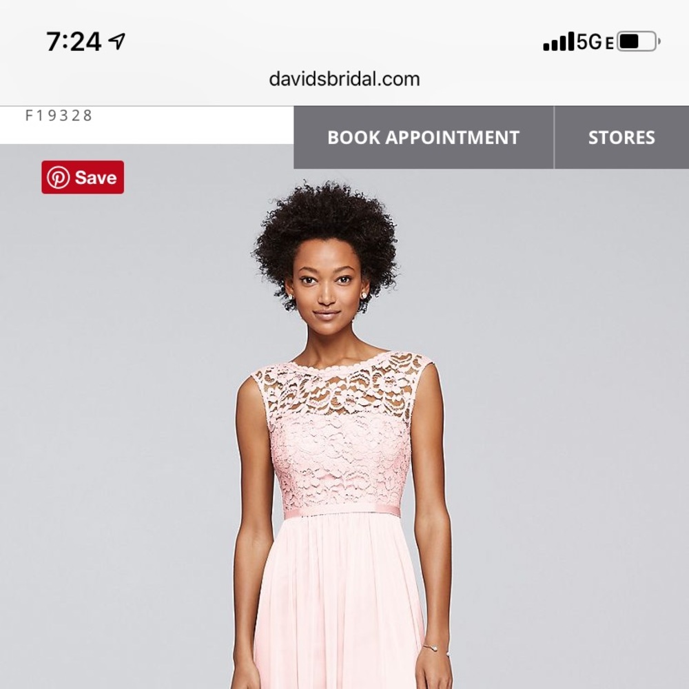 David’s Bridal Lace Bridemaid Dresses; Petal